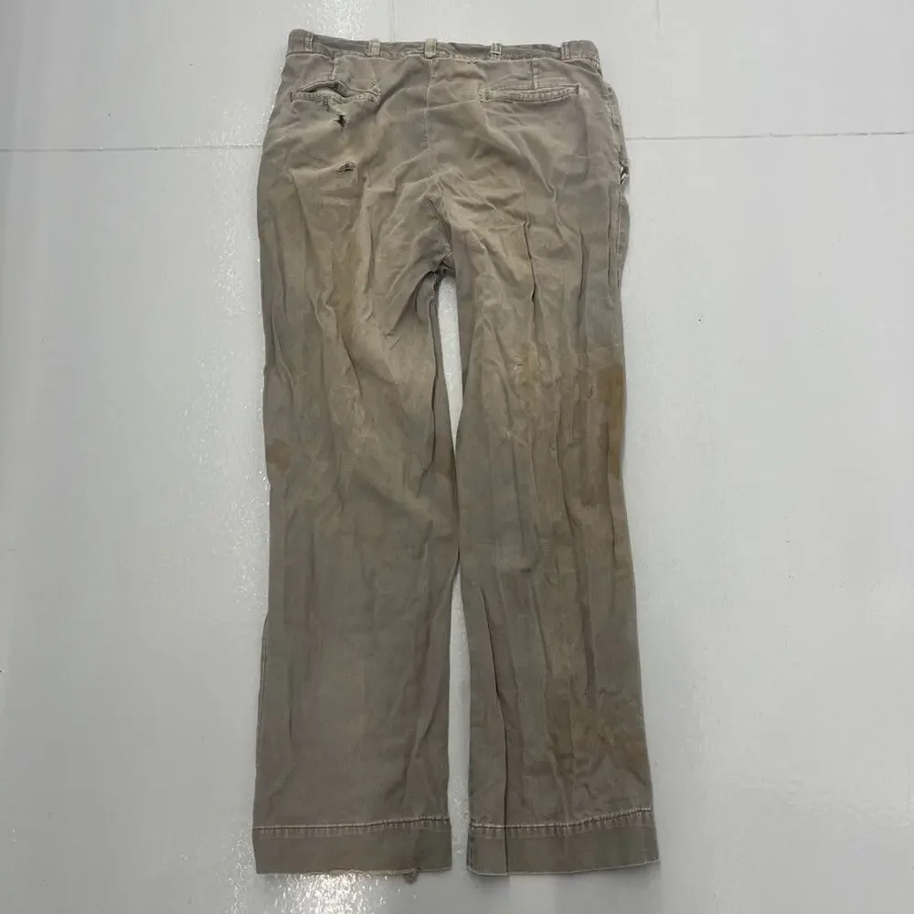 Vintage 50s Grey Sanforized Sail Cloth Workwear Chinos 36x32